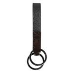 Dolce & Gabbana Brown Leather DG Plaque Double Keyring Holder Keychain SMY10449