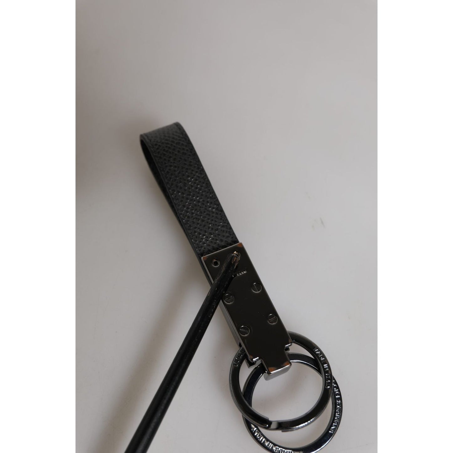Dolce & Gabbana Brown Leather DG Plaque Double Keyring Holder Keychain SMY10449
