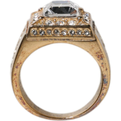 Dolce & Gabbana Gold Tone Sterling Silver 925 Crystals Ring
