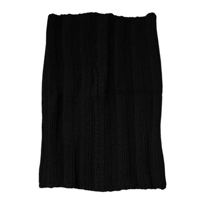 Dolce & Gabbana Black Cashmere Knitted Neck Warmer Foulard Scarf