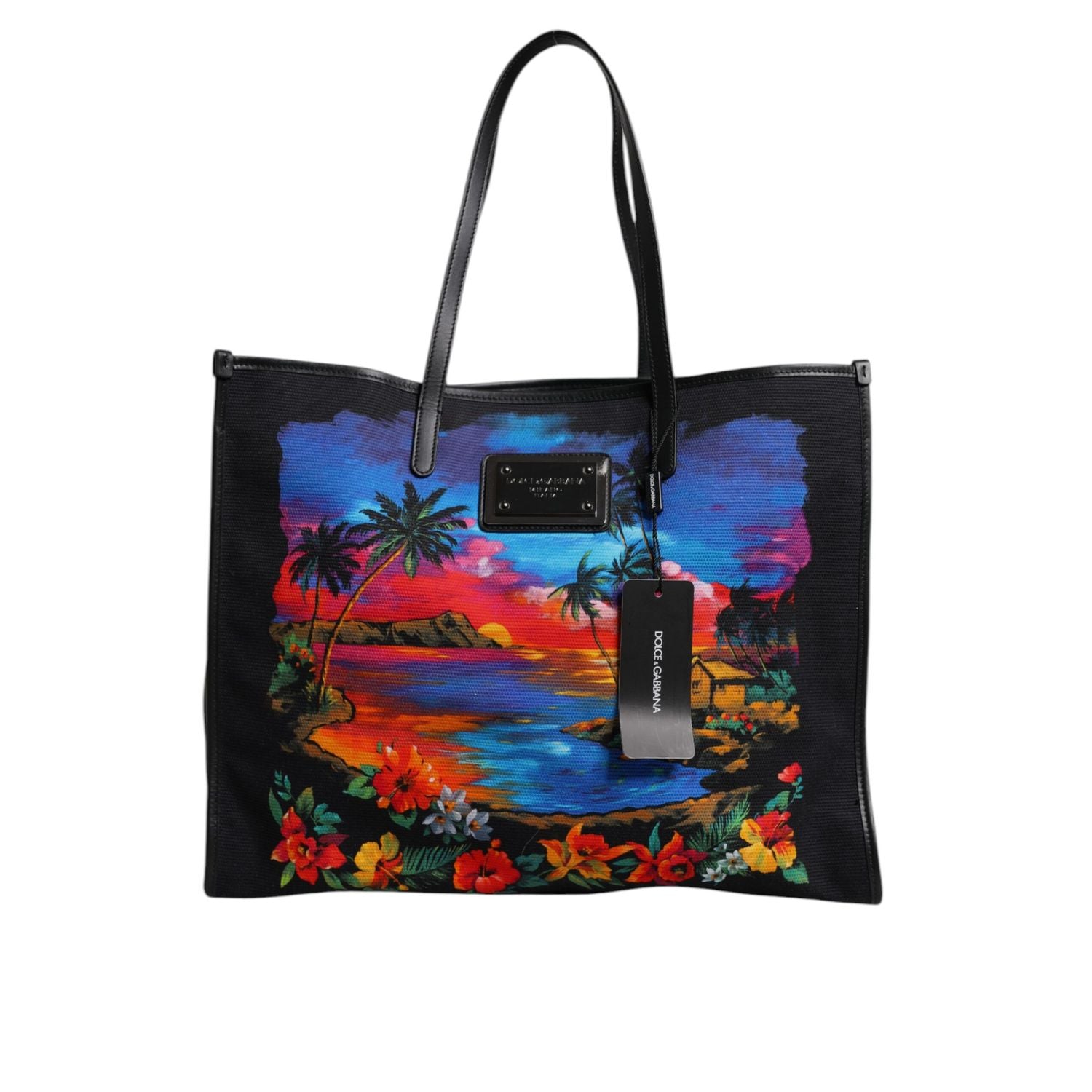 Dolce & Gabbana Multicolor Graphic Printed Top Handle Shopping Tote Bag