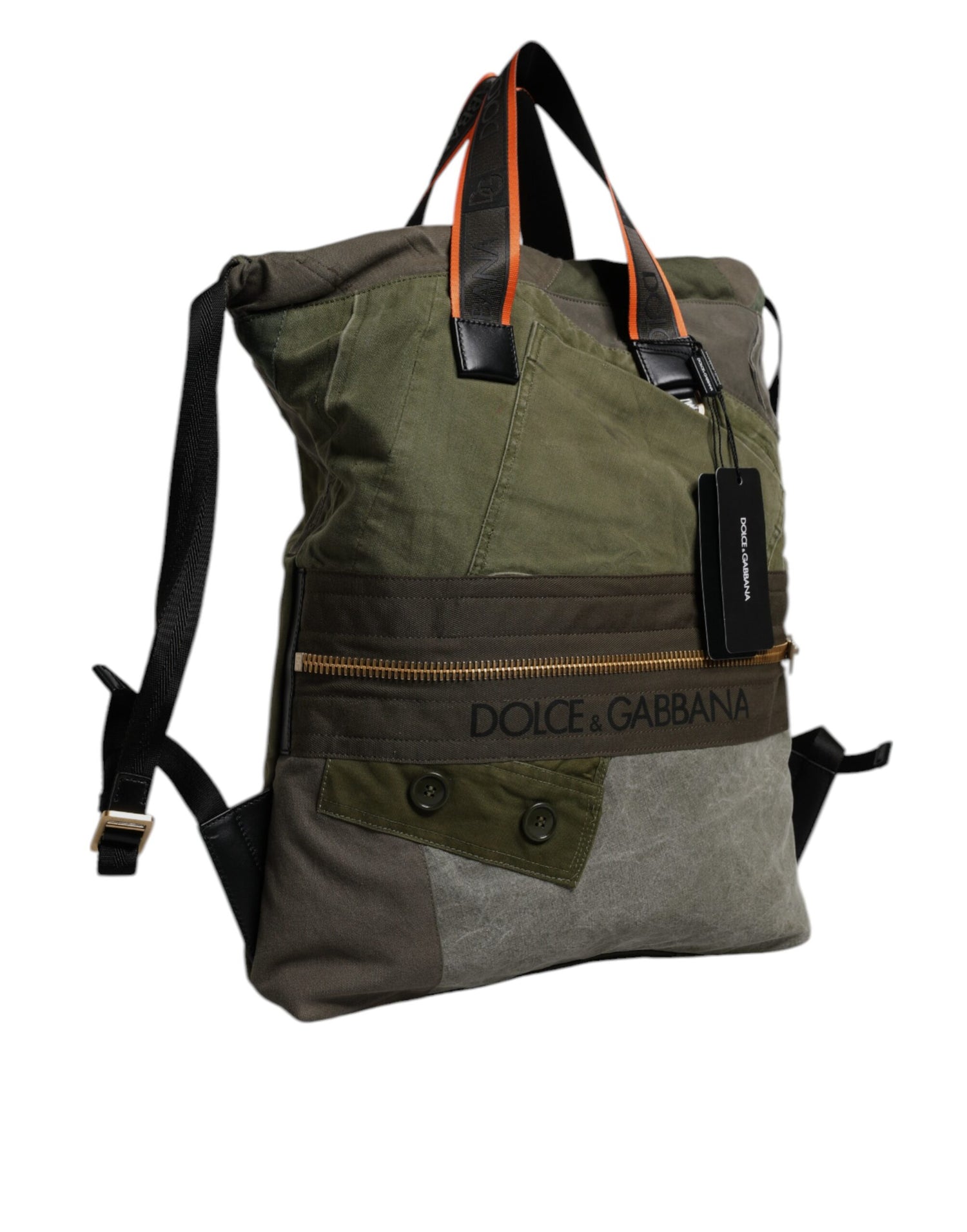 Front view with bag zipped and handles upright.