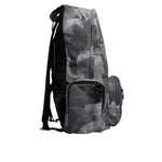 Dolce & Gabbana Gray Cotton Camouflage Logo Plaque Backpack Bag BAG4353