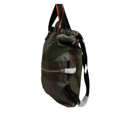 Dolce & Gabbana Military Green Patchwork Rucksack Backpack Bag