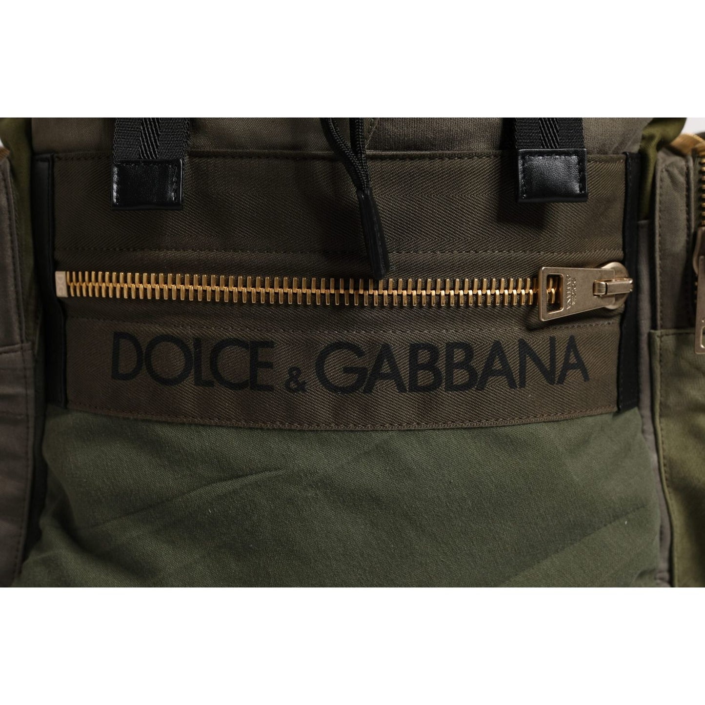 Dolce & Gabbana Military Green Patchwork School Backpack Bag BAG4456
