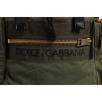 Dolce & Gabbana Military Green Patchwork School Backpack Bag BAG4456