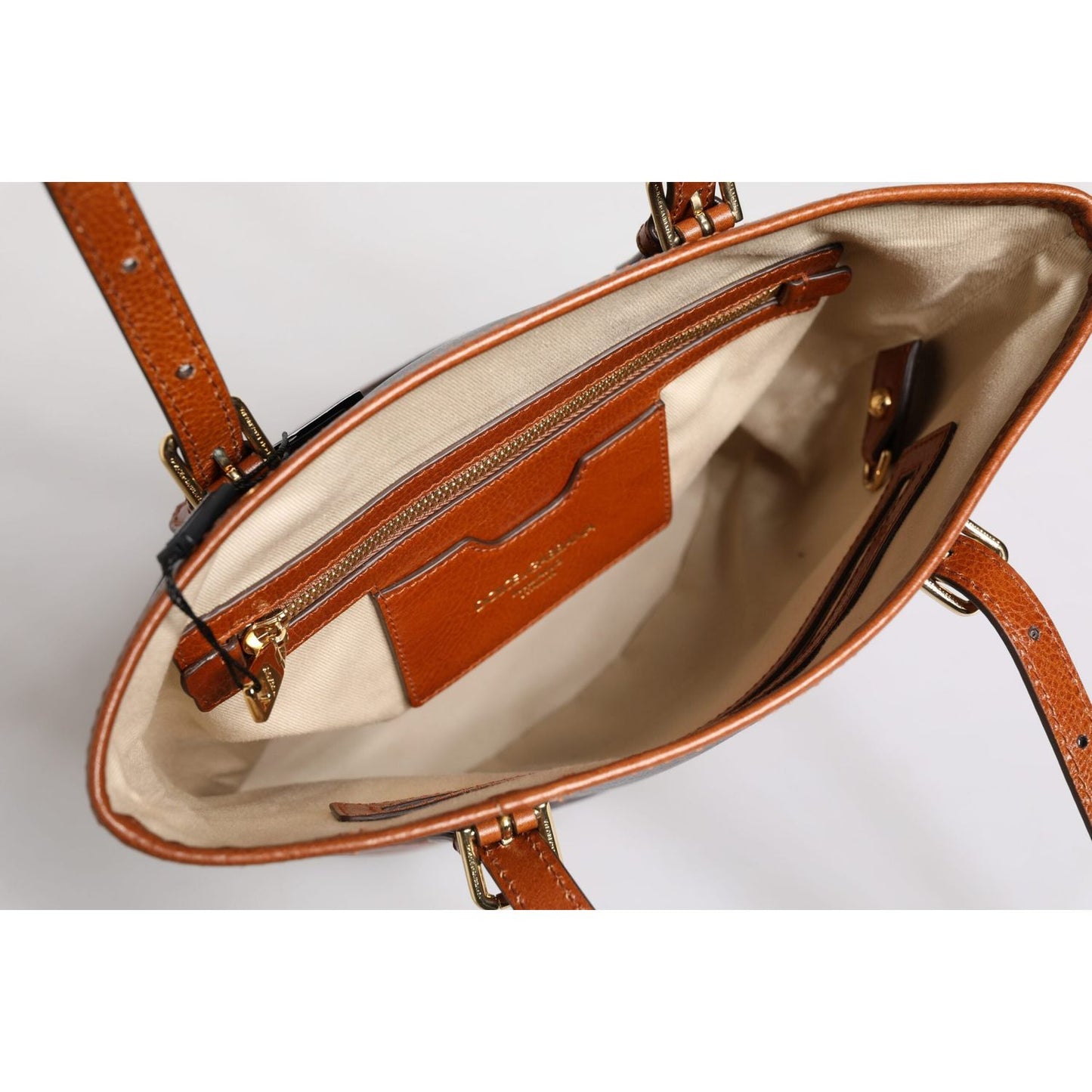 Dolce & Gabbana Brown Leopard Leather Shoulder Strap Tote Bag