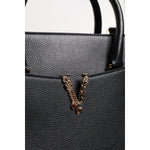 Versace Black Large Leather Top Handle Shoulder Crossbody Bag