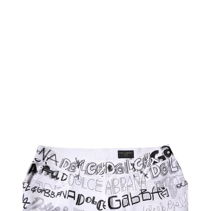 Dolce & Gabbana White Logo Print Straight Men Denim Jeans