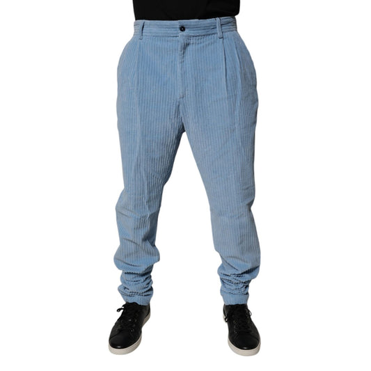 Dolce & Gabbana Light Blue Corduroy Cotton Skinny Denim Jeans