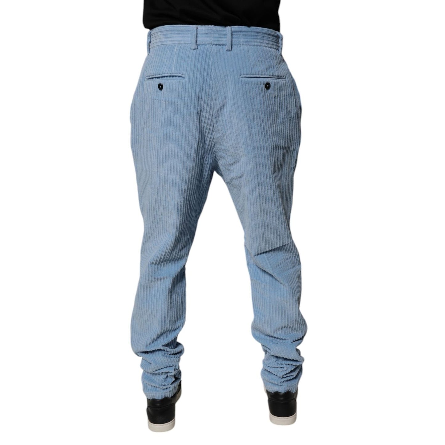 Dolce & Gabbana Light Blue Corduroy Cotton Skinny Denim Jeans