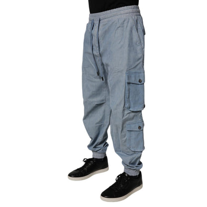 Dolce & Gabbana Light Blue Cotton Jogger Cargo Men Denim Pants