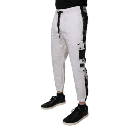 Dolce & Gabbana White Cotton Cargo Jogger Sweatpants Pants