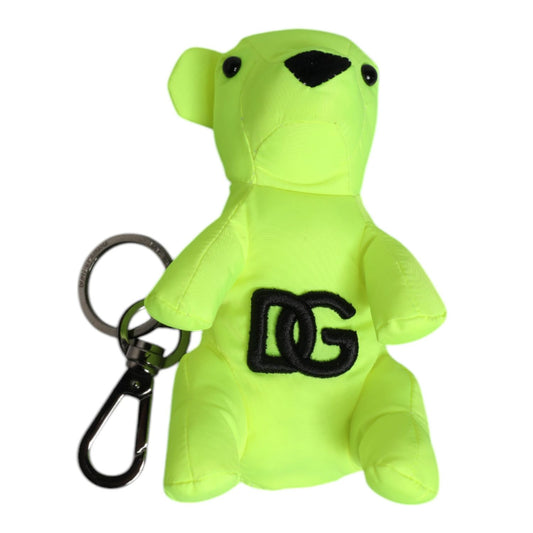 Dolce & Gabbana Green Bear Embroidered Logo Keychain Clasp Keyring SMY10650