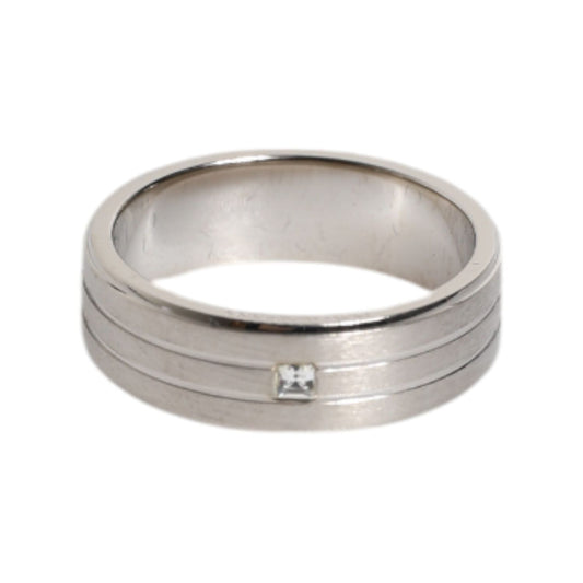 Dolce & Gabbana Silver Tone Brass Clear Crystal DG Logo Ring SMY10639-54