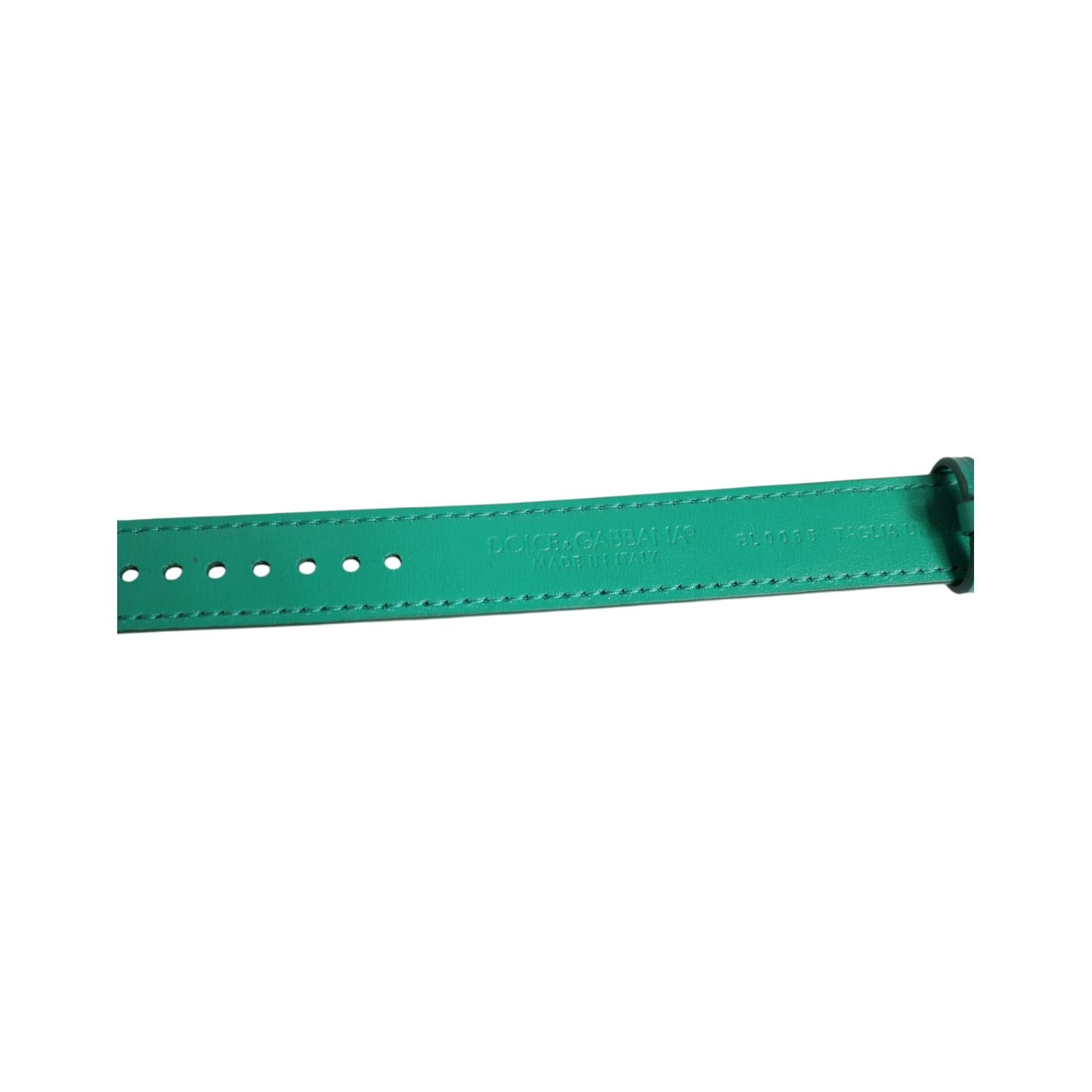 Dolce & Gabbana Green Exotic Leather Gold Tone Metal Buckle Armband