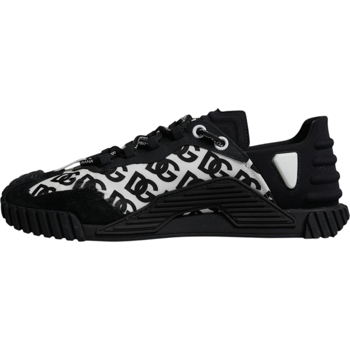 Dolce & Gabbana Black Logo Lace Up Low Top NS1 Sneakers Shoes