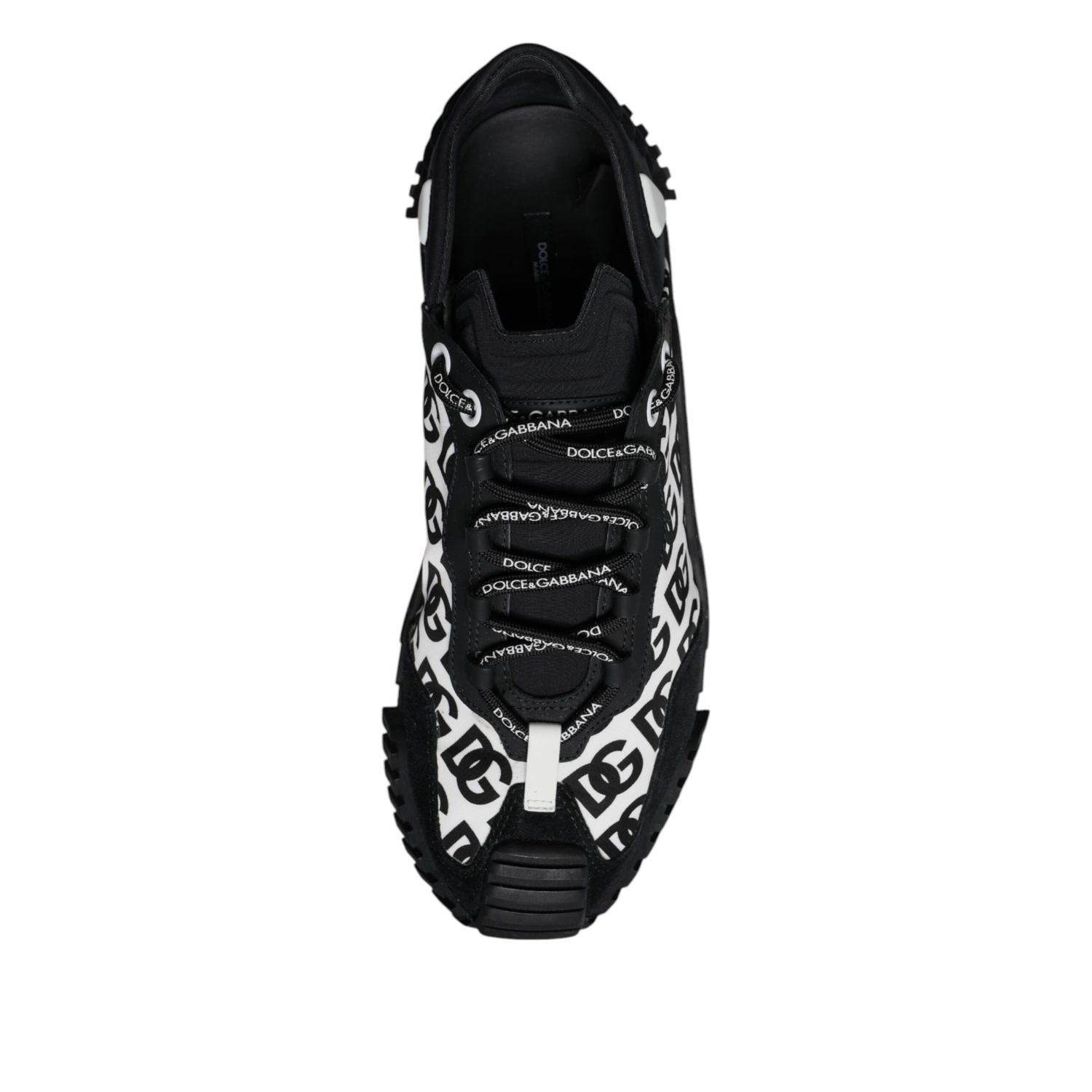Dolce & Gabbana Black Logo Lace Up Low Top NS1 Sneakers Shoes
