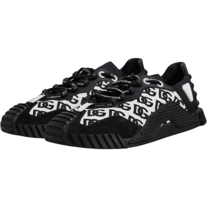 Dolce & Gabbana Black Logo Lace Up Low Top NS1 Sneakers Shoes
