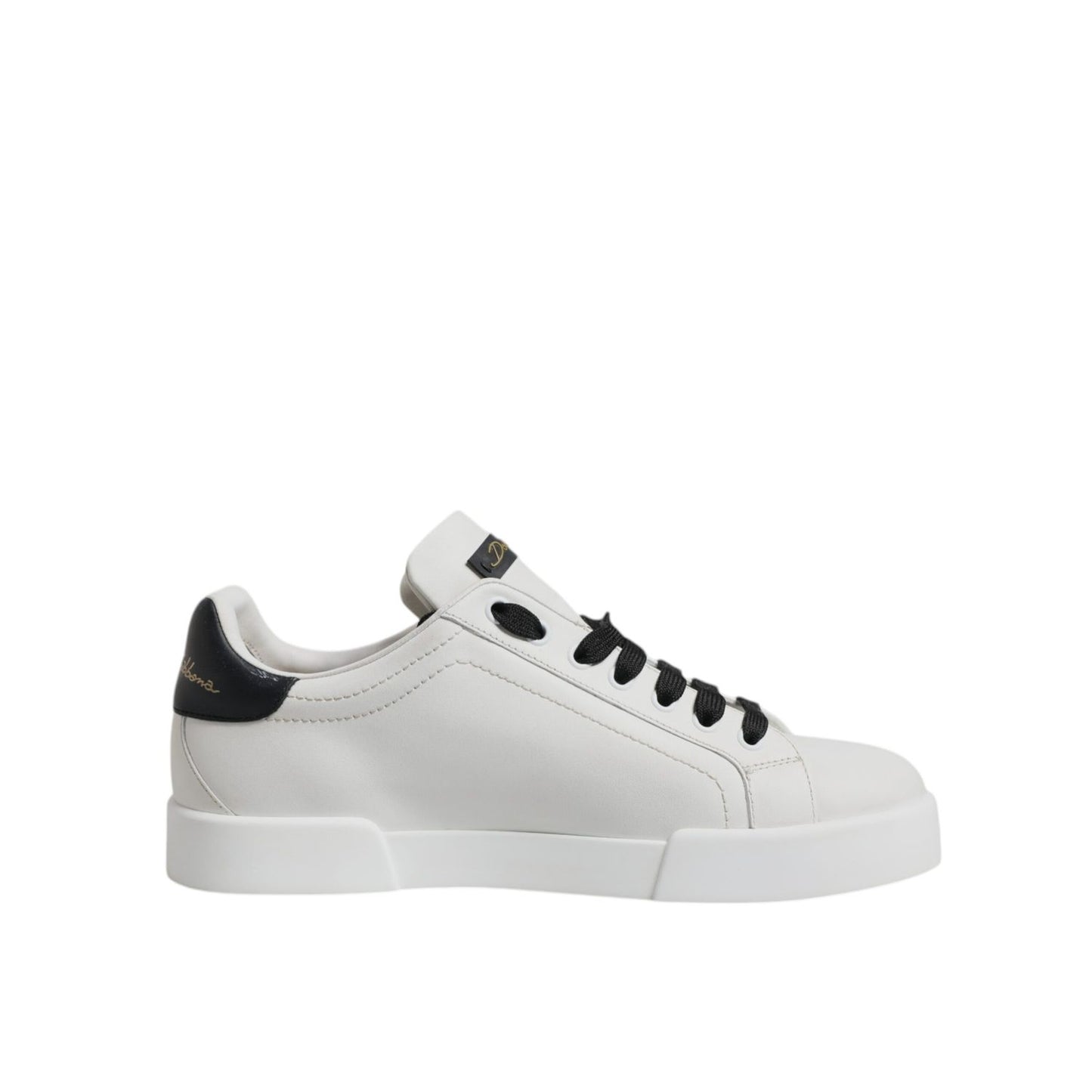 Dolce & Gabbana White Leather DG Logo Low Top Sneakers Shoes