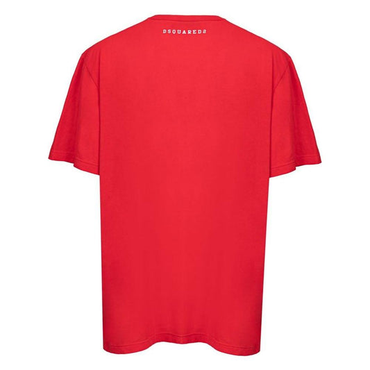 Dsquared² Red Cotton T-Shirt Dsquared² Firebrick
