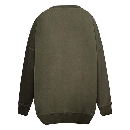Dsquared² Green Cotton Sweater Dsquared² Dark Olive Green