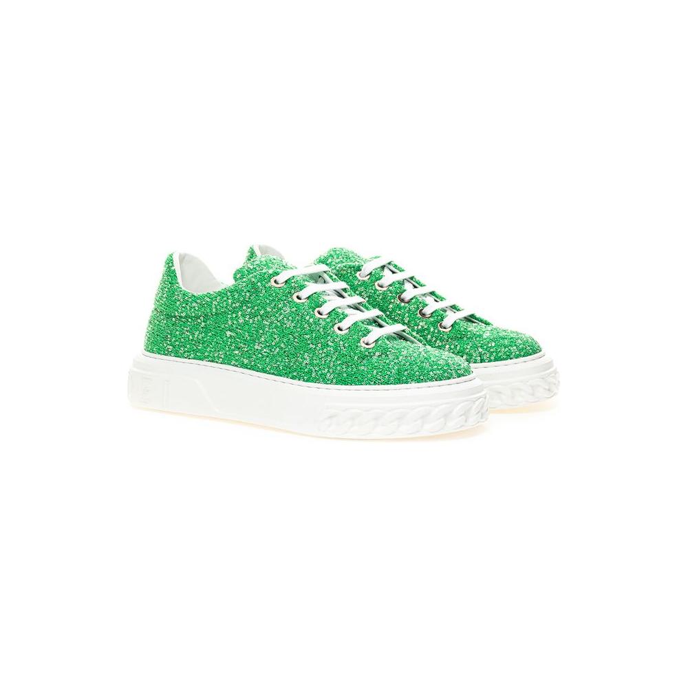 Casadei Emerald Elegance Leather Sneakers CA-4524674-EU41/US11