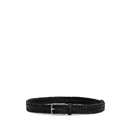 Bottega Veneta Black Leather Regular Belt