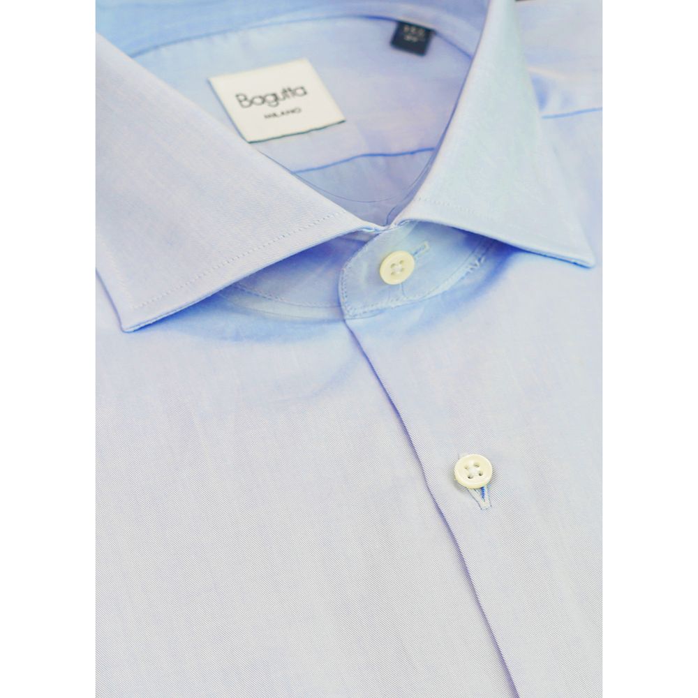 Bagutta Blue Cotton Shirt