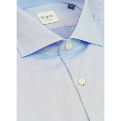 Bagutta Light Blue Cotton Men Shirt