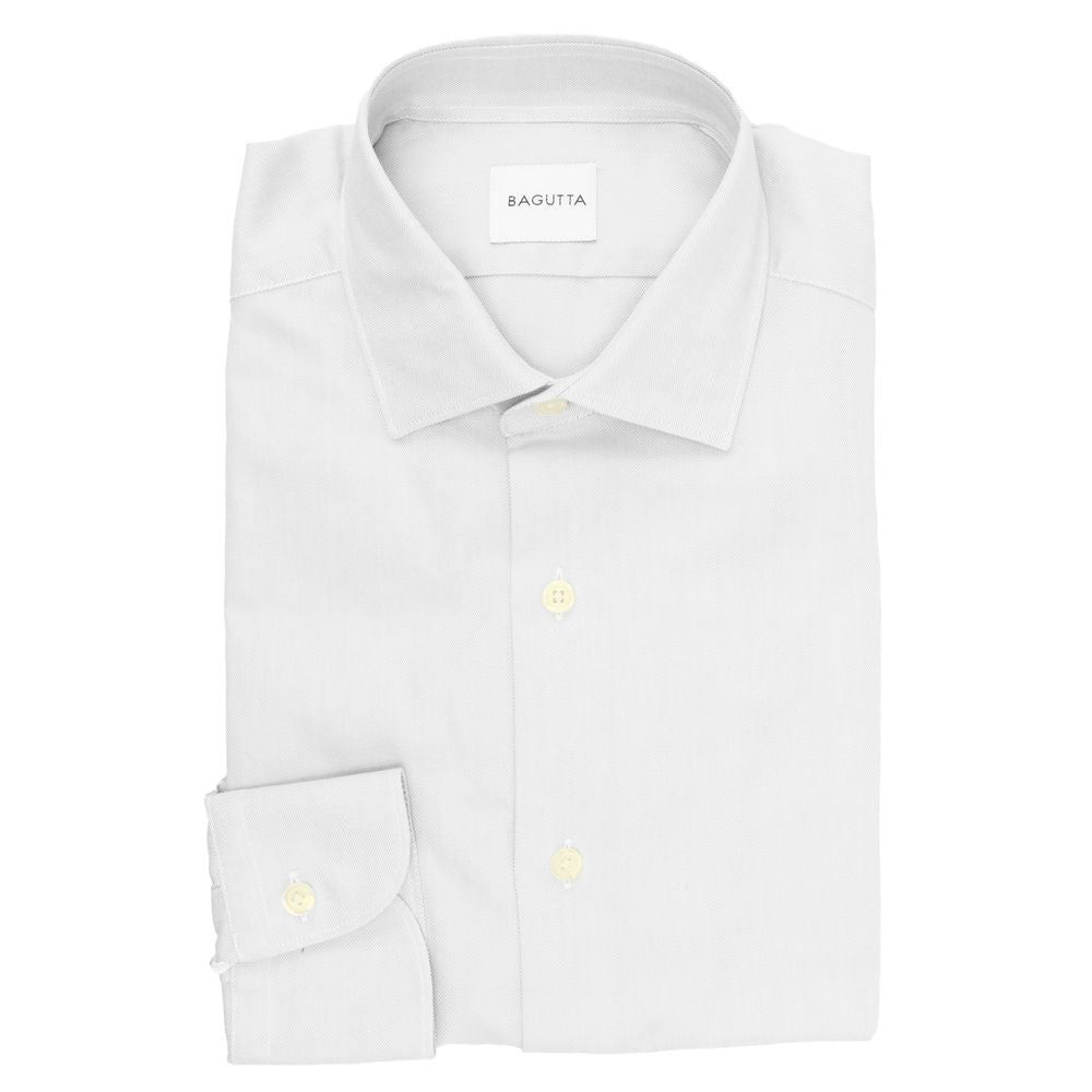Bagutta White Cotton Men Shirt