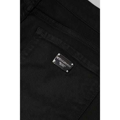 Dolce & Gabbana Black Cotton Mid Waisted Skinny Denim Jeans