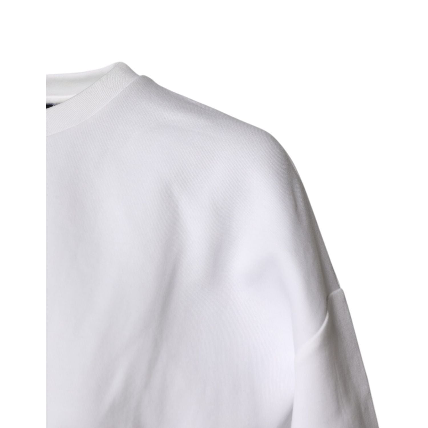 Dolce & Gabbana White Cotton Blend 3/4 Sleeves Blouse Top