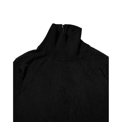 Dolce & Gabbana Black Knit Long Sleeves Turtleneck Slim Top
