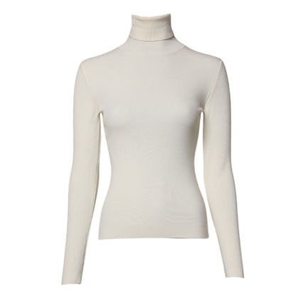 Dolce & Gabbana Cream Long Sleeves Turtleneck Slim Sweater