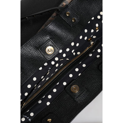 Dolce & Gabbana Brown Leopard BEATRICE Leather Logo Plaque Tote Bag