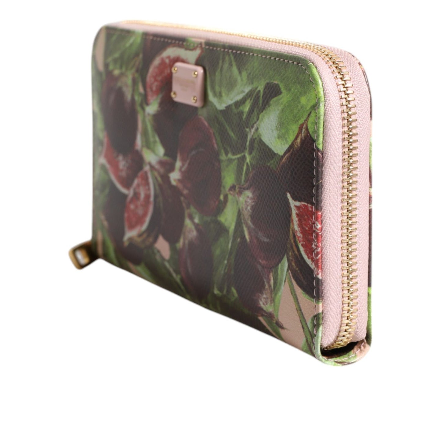Dolce & Gabbana Multicolor Fig Fruit Dauphine Leather Zip Around Continental Wallet