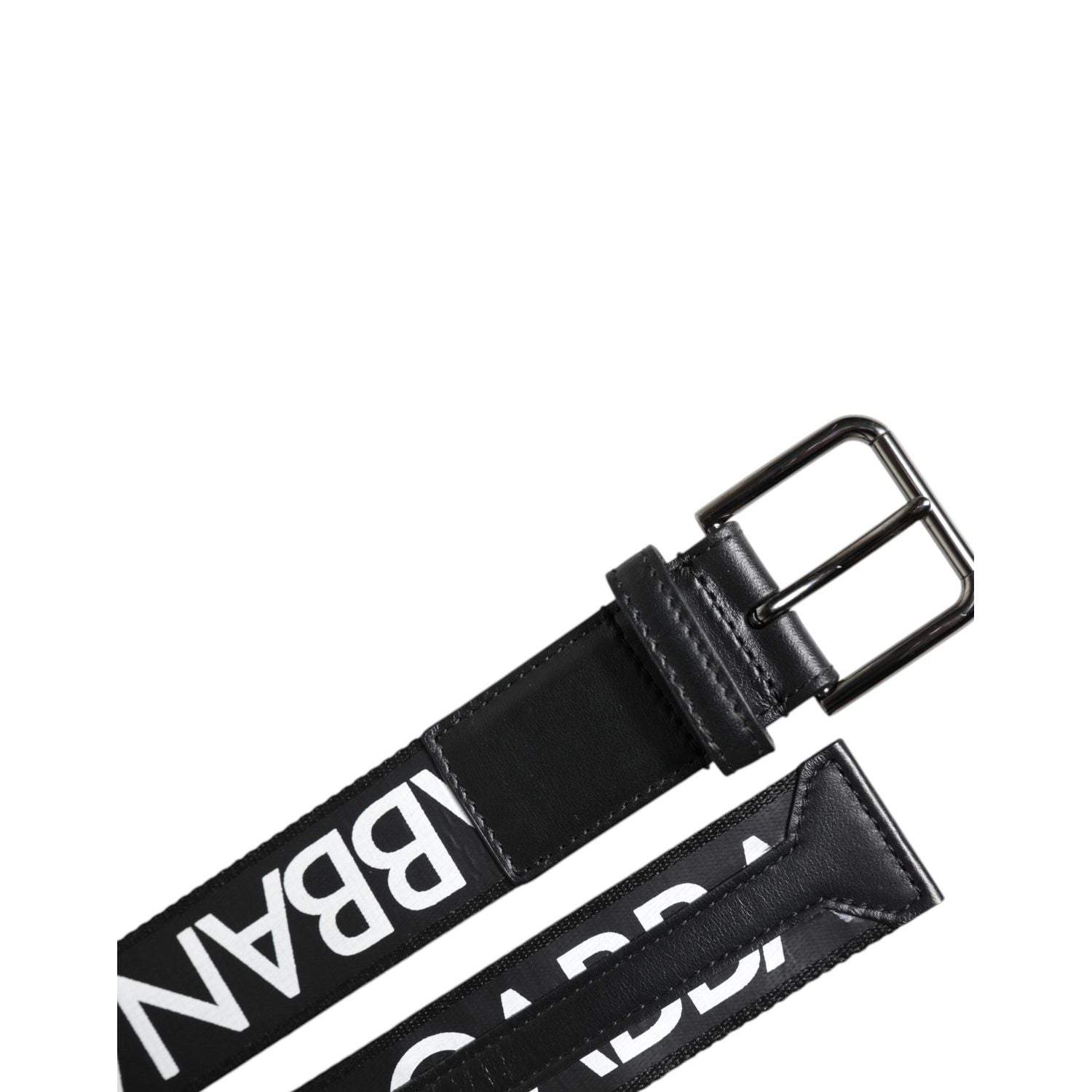 Dolce & Gabbana Black Leather Classic Metal Logo Buckle Belt