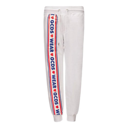 GCDS White Cotton Joggers Workout Pant
