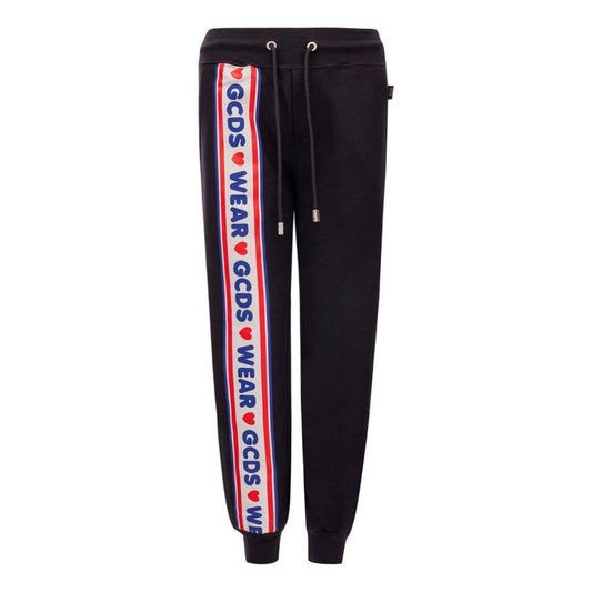 GCDS Black Cotton Joggers Workout Pant