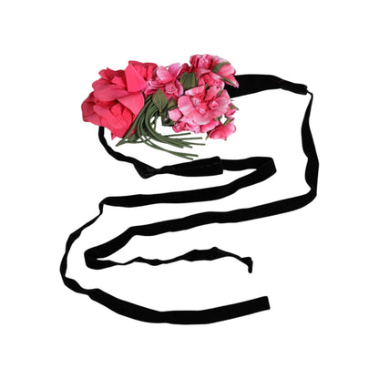 Dolce & Gabbana Multicolor Floral Applique Detail Tie Belt