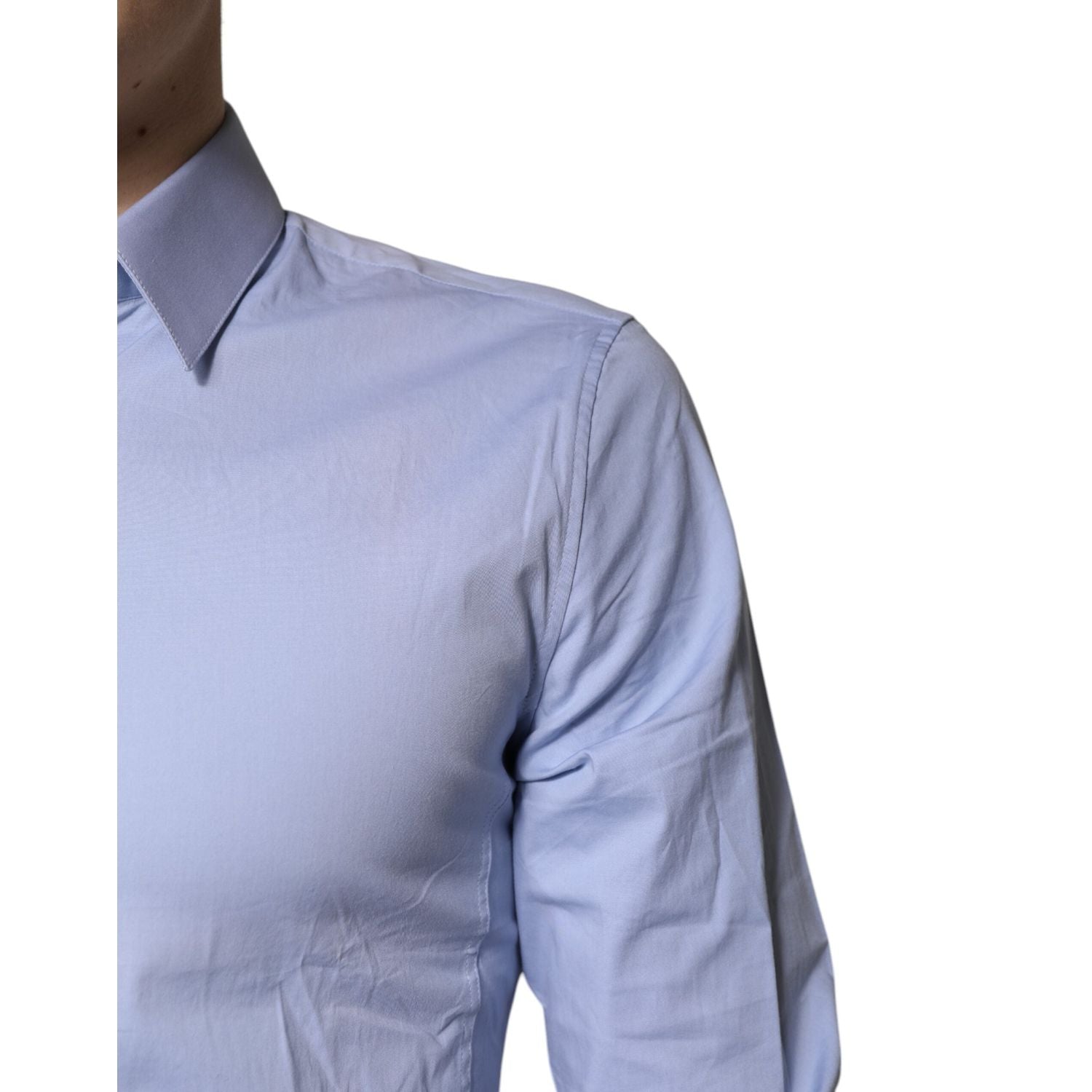 Dolce & Gabbana Light Blue Cotton SICILIA Dress Formal Shirt