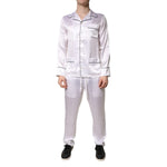 Dolce & Gabbana White Satin Silk Men Pajama Set Sleepwear KOS2289-37