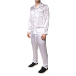 Dolce & Gabbana White Satin Silk Men Pajama Set Sleepwear KOS2289-37