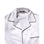 Dolce & Gabbana White Satin Silk Men Pajama Set Sleepwear KOS2289-37