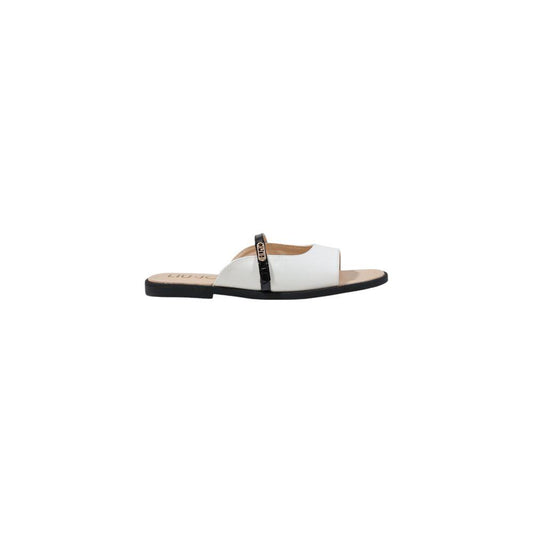 Liu Jo black and white polyethylene sandal with metal accent, ideal for summer fashion and elegant occasions.