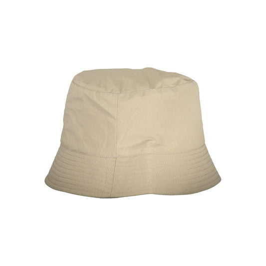 Beige polyester fisherman hat with marmot interior and logo detail by K-WAY.