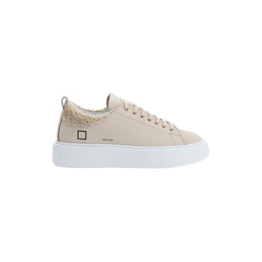 D.A.T.E Beige Leather Sneaker DA-15204-IT38|XS