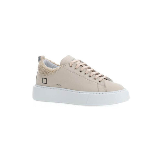 D.A.T.E Beige Leather Sneaker DA-15204-IT38|XS