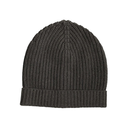 Dolce & Gabbana Dark Gray Cashmere Knit Winter Beanie Hat